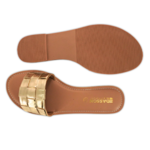 Gold Metallic Women's Flat Casual Sandals by Dasson